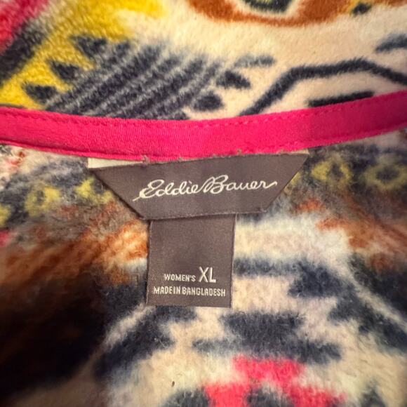 Eddie Bauer Womens XL 1/4 Zip Fleece Pullover Sweater Aztec Tribal Southwestern - Picture 5 of 5